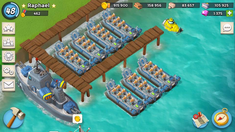 boom beach tank levels
